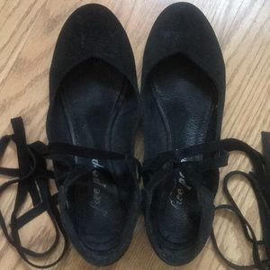 Free people black lace up shoe